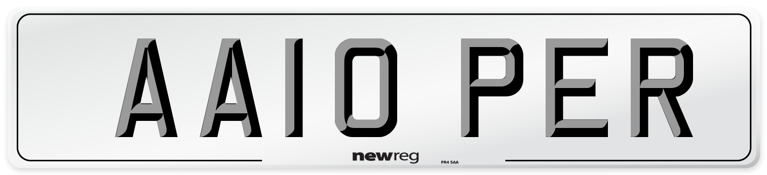 AA10 PER Number Plate from New Reg